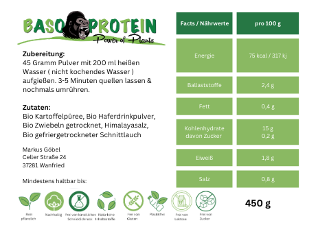 Bio- Kartoffelbrei mit Schnittlauch & knackigen Zwiebeln