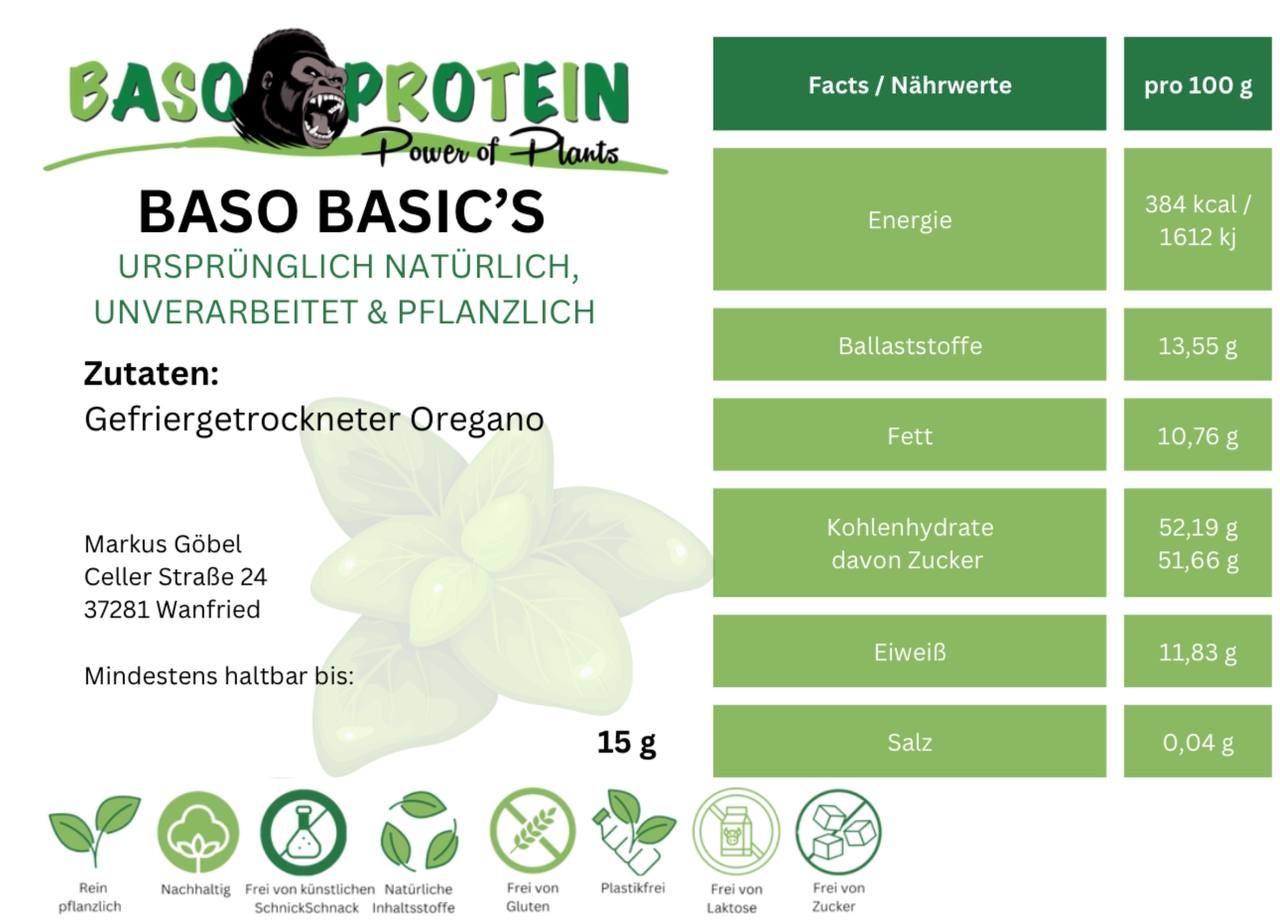 Bio- Oregano gefriergetrocknet