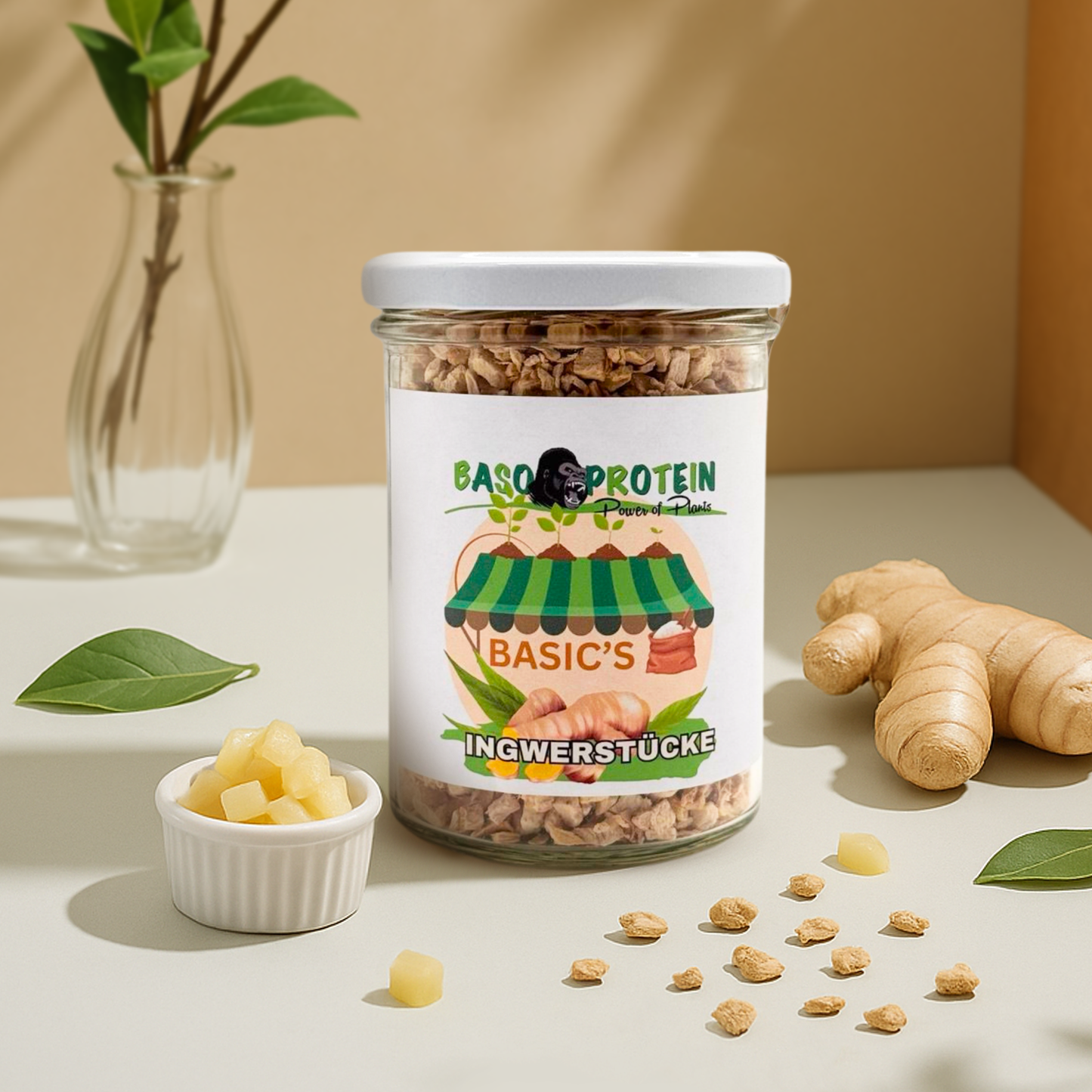 Bio Ingwerstücke gefriergetrocknet