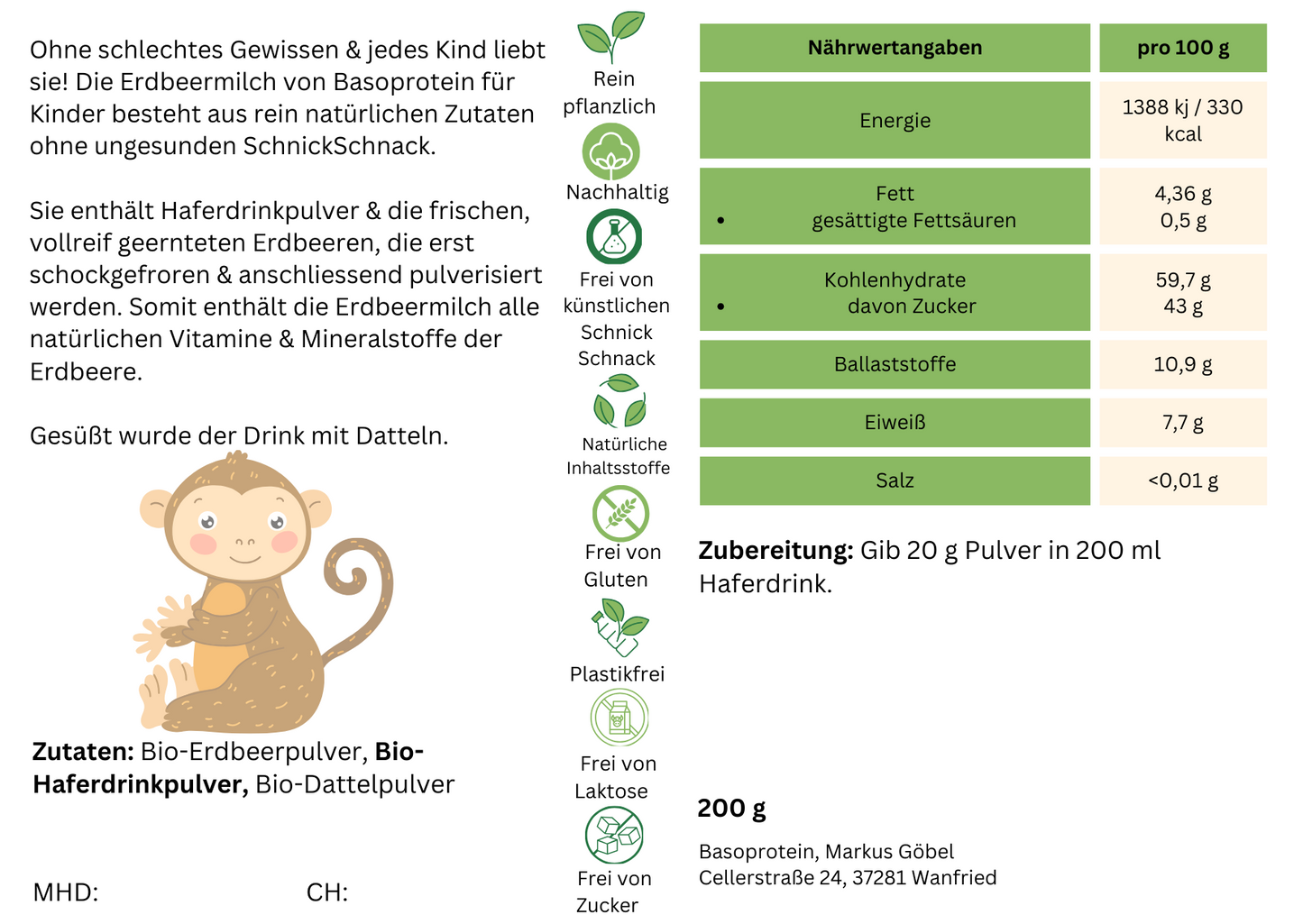 Erdbeermilch Kids
