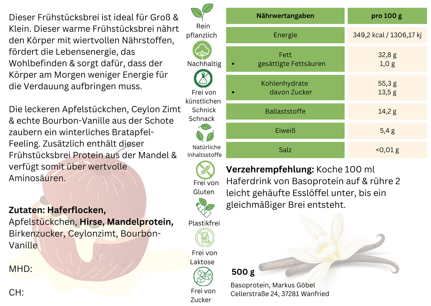 Bratapfel Frühstücksbrei