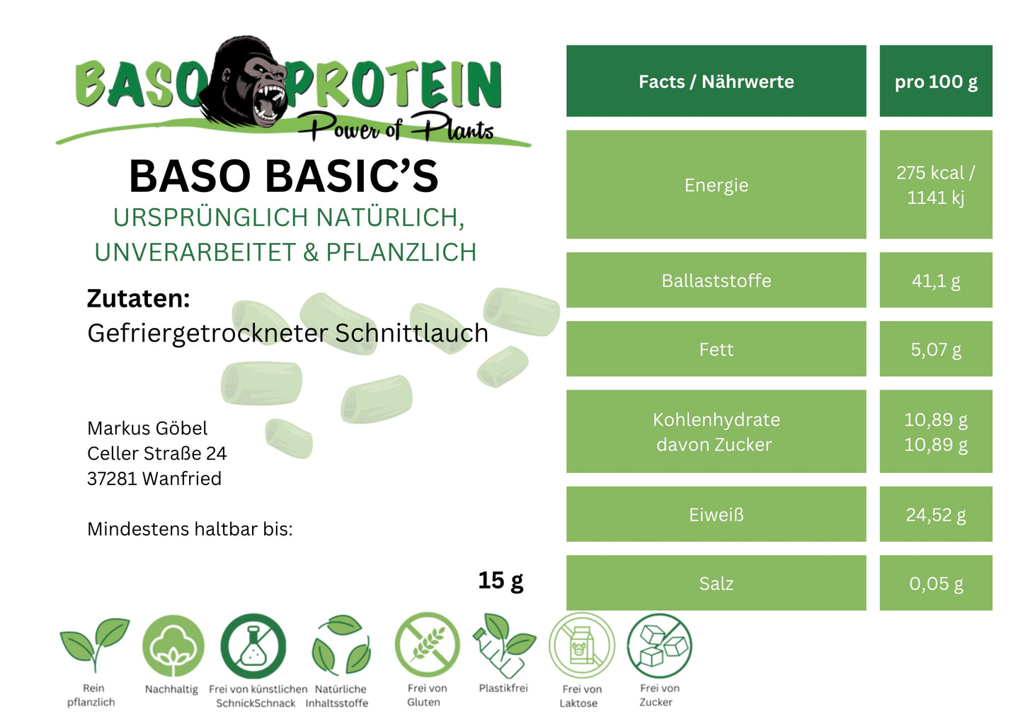 Bio Schnittlauch gefriergetrocknet