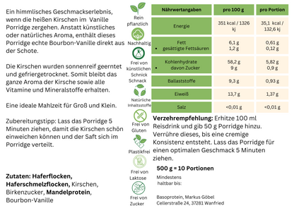 Vanilleporridge mit heißen Kirschen