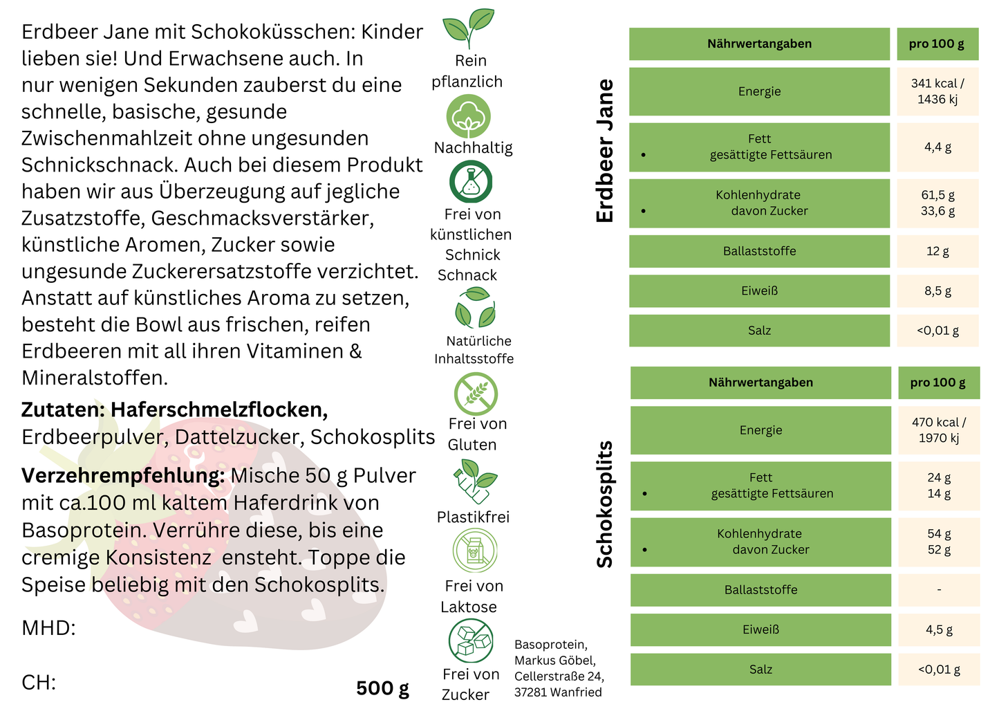 Erdbeer Jane mit Schokoküsschen